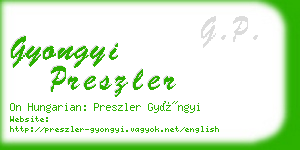gyongyi preszler business card